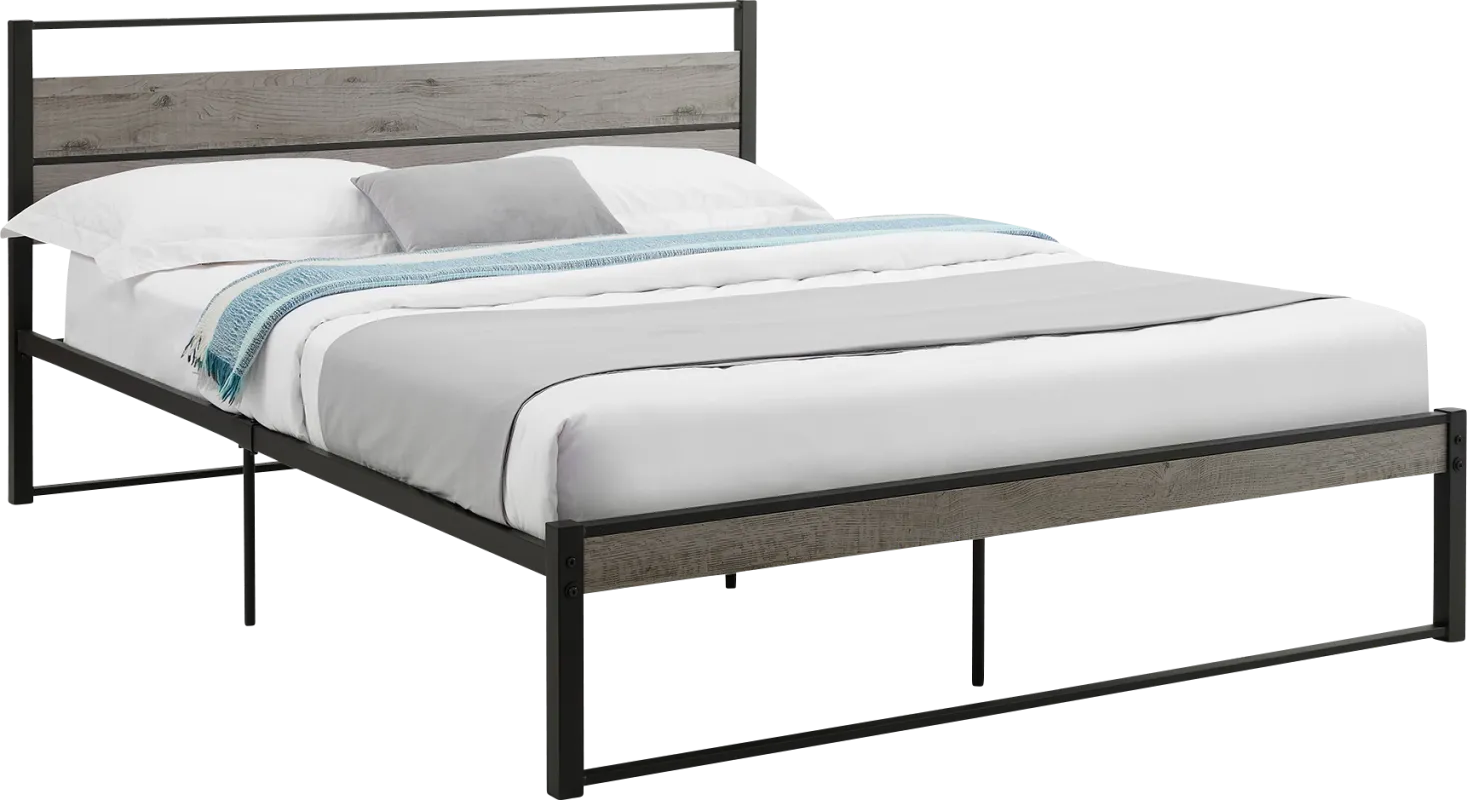 Zeusaid Gray Queen Bed