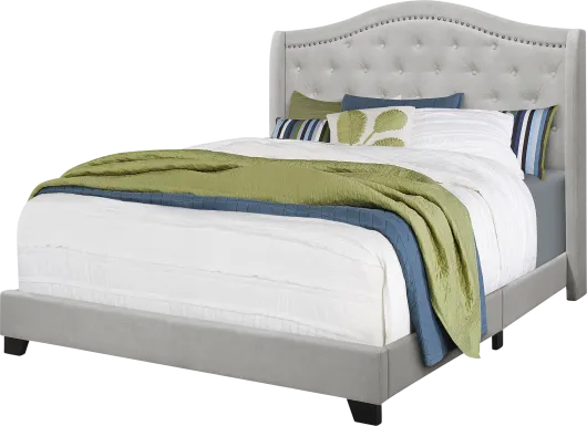 Orcow Light Gray Queen Bed