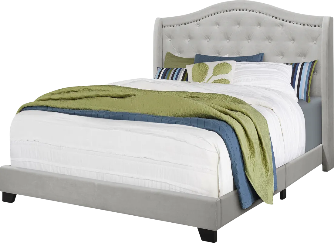 Orcow Light Gray Queen Bed