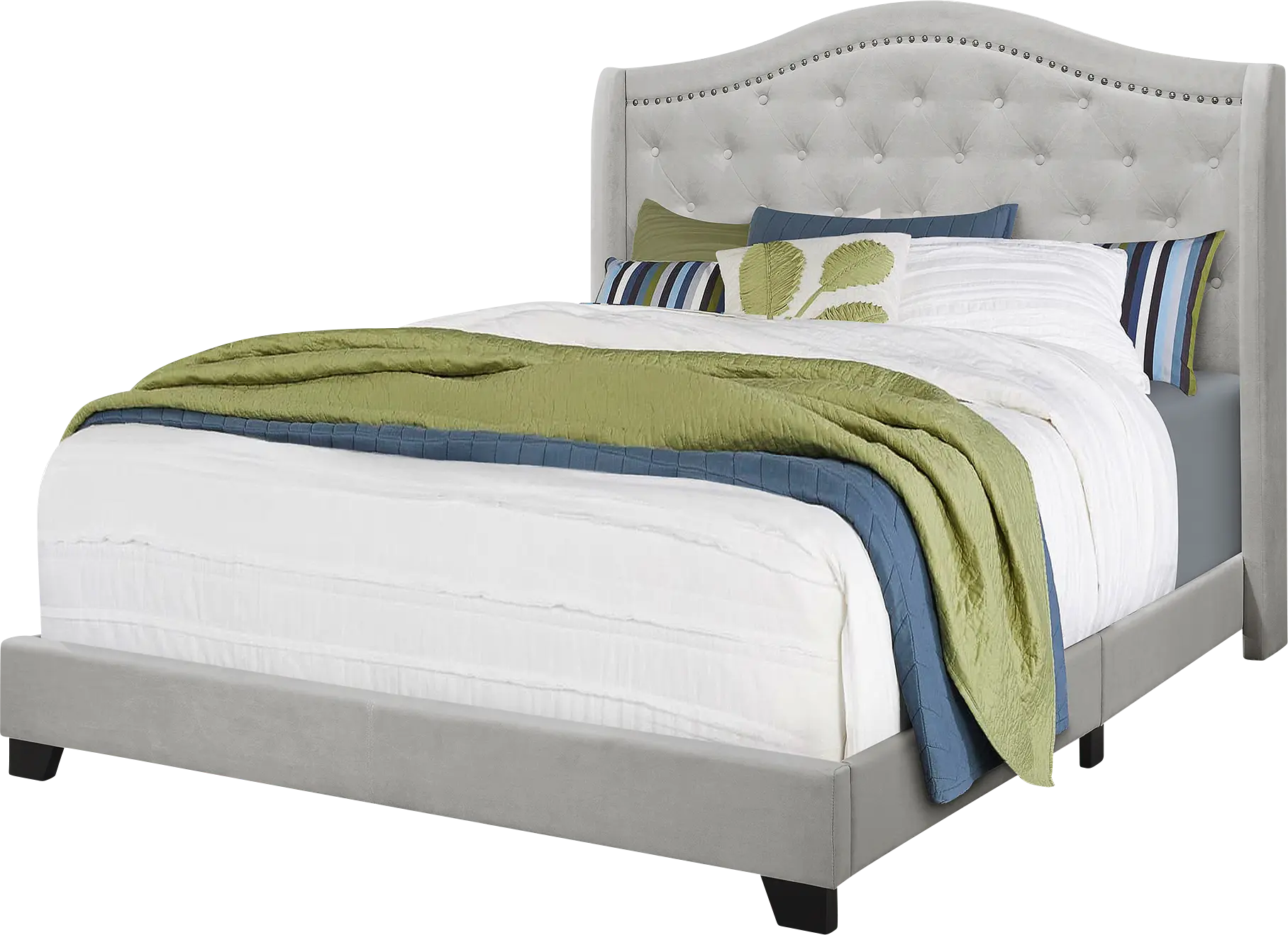 Orcow Light Gray Queen Bed