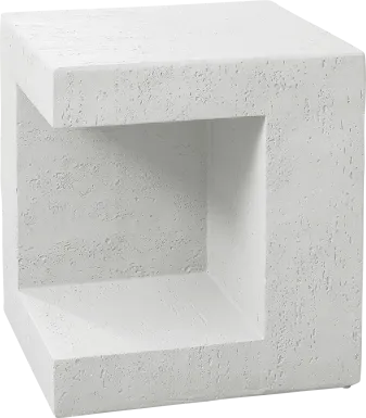 Outdoor Spheremart White End Table