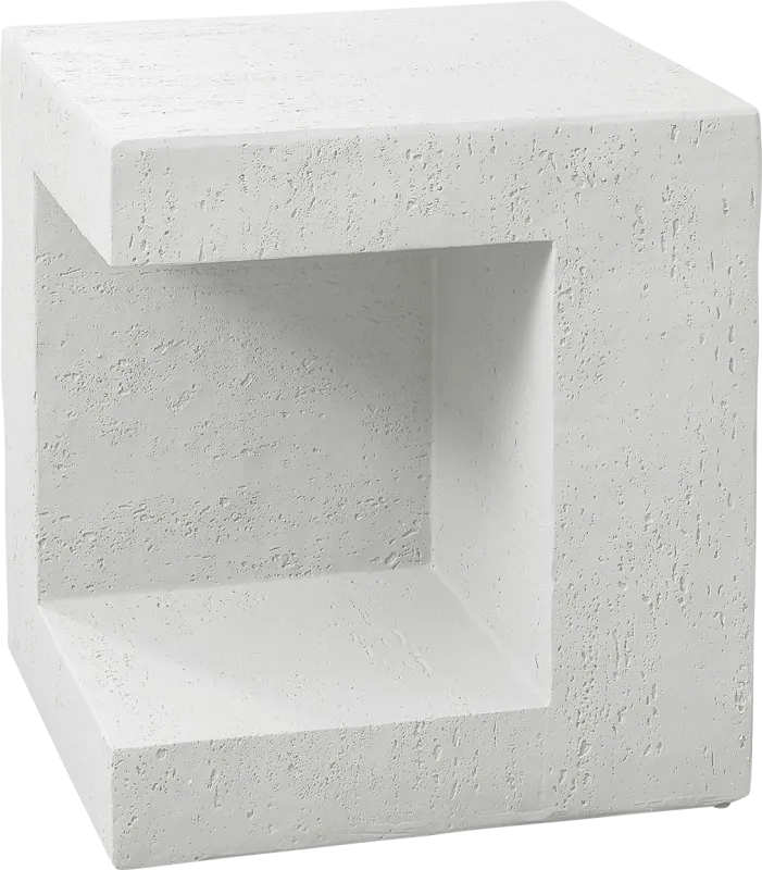 Outdoor Spheremart White End Table