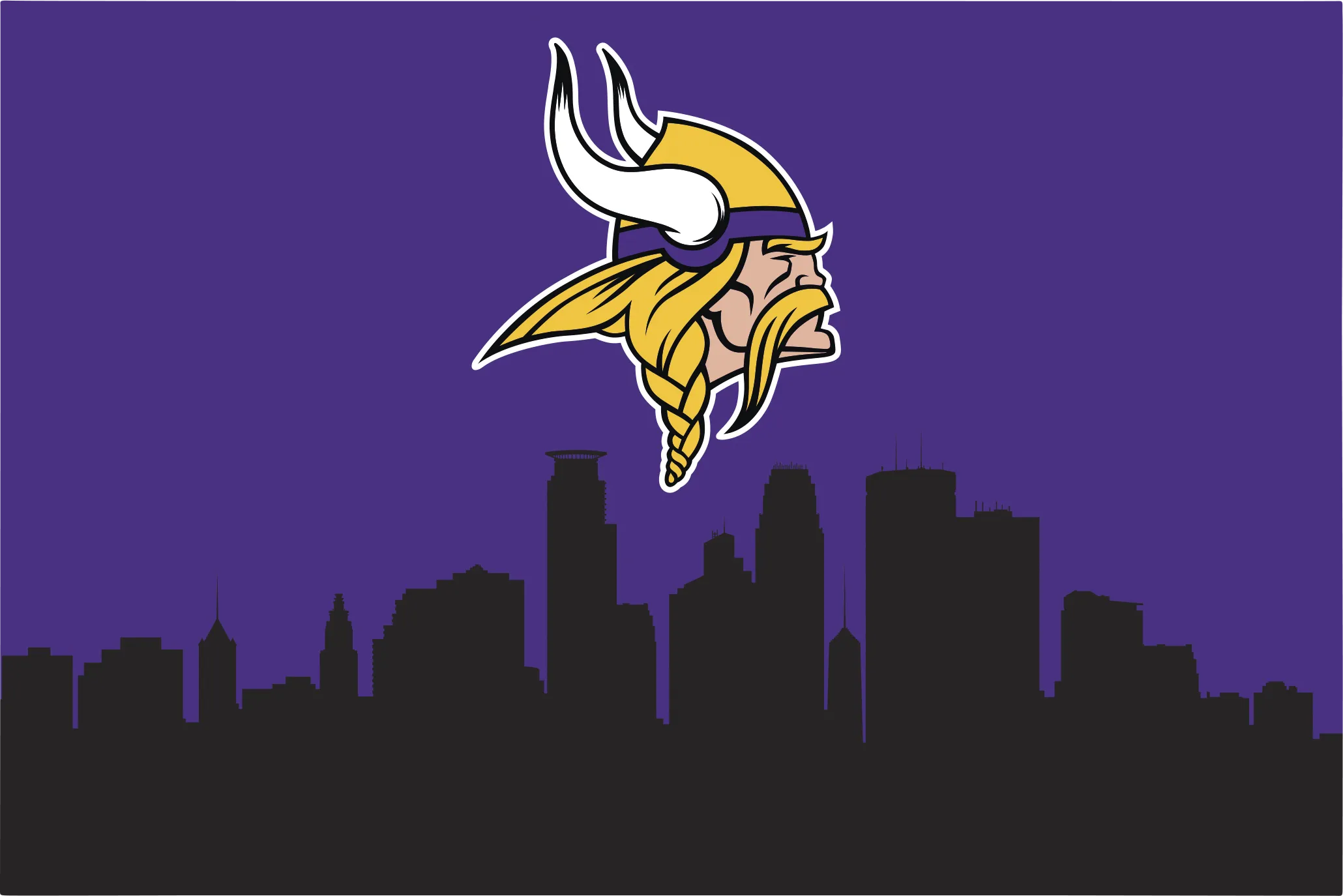 Minnesota Vikings 2' x 3' Machine Washable Rug - Thumbnail - Image 1