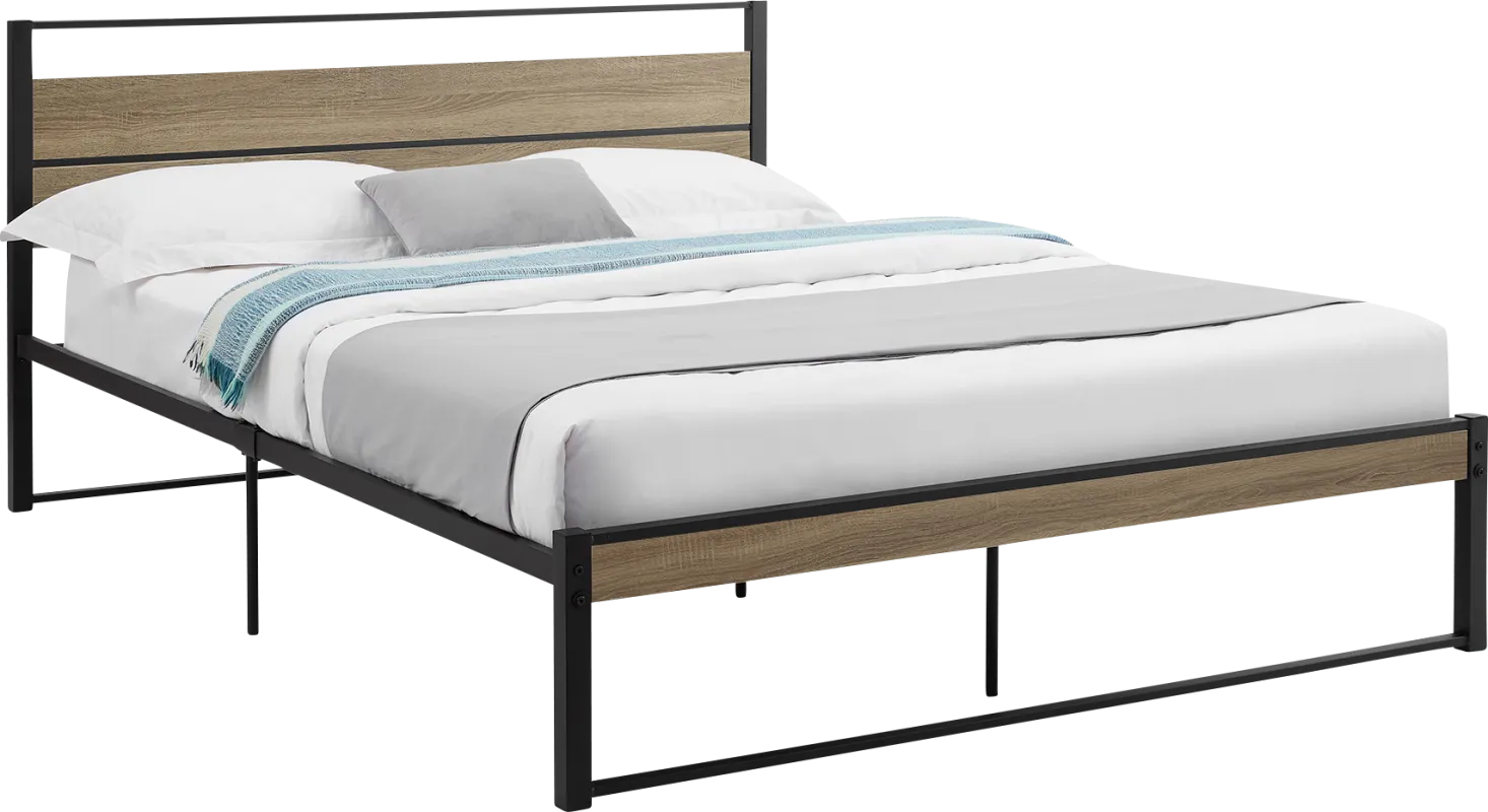 Zeusaid Brown Queen Bed