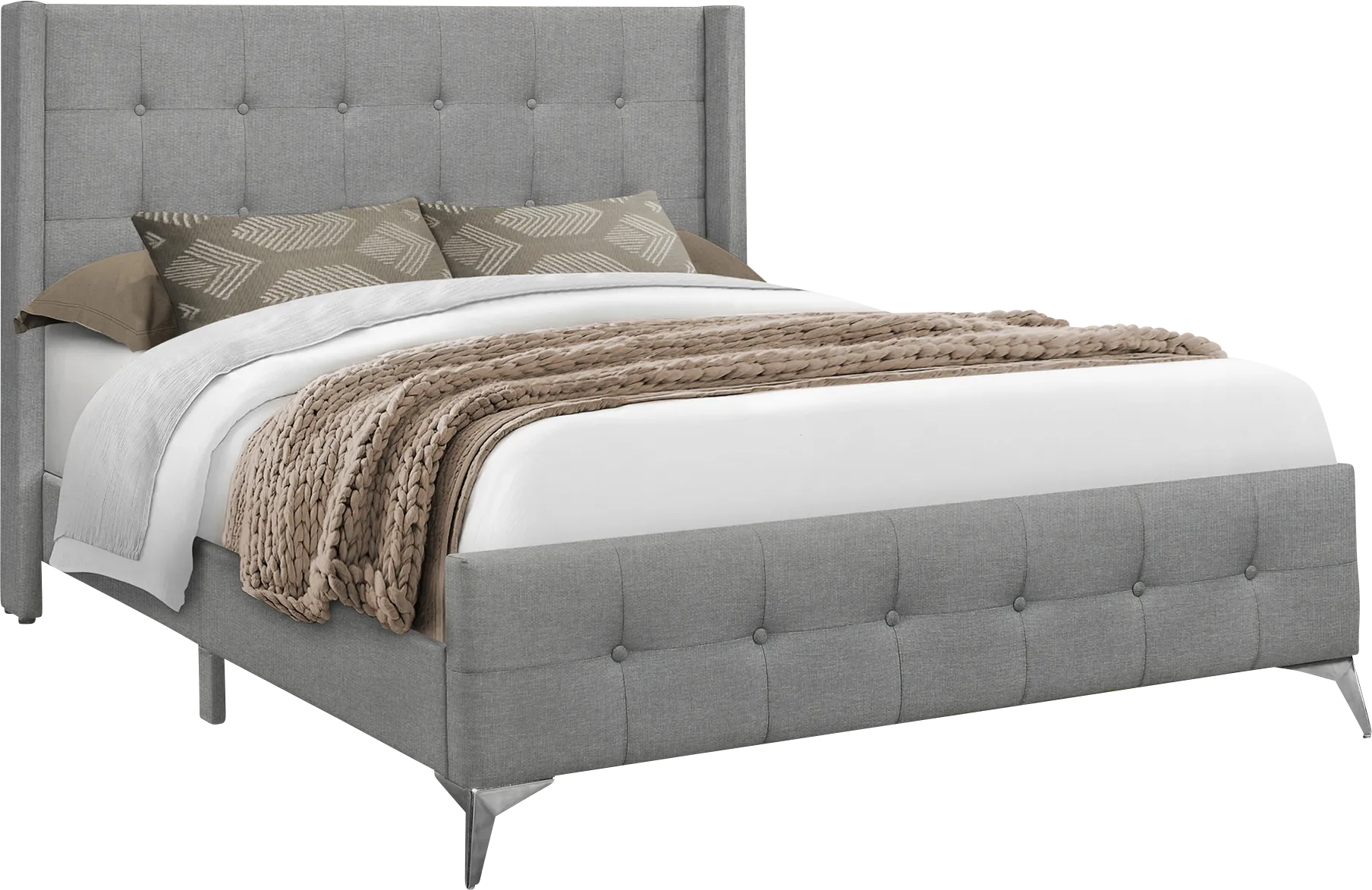 Waveworth Gray Queen Bed - Thumbnail - Image 1
