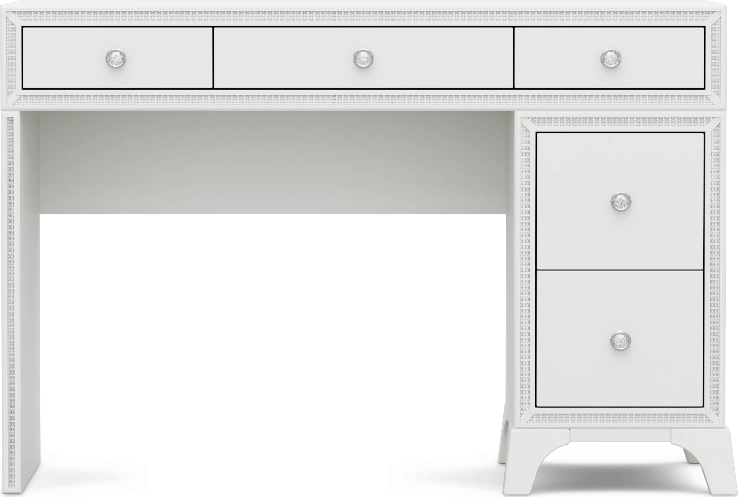 Kids Alyssa White Single Pedestal Desk - Thumbnail - Image 1
