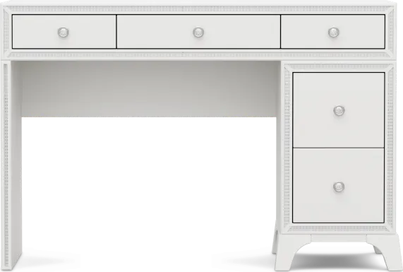 Kids Alyssa White Single Pedestal Desk
