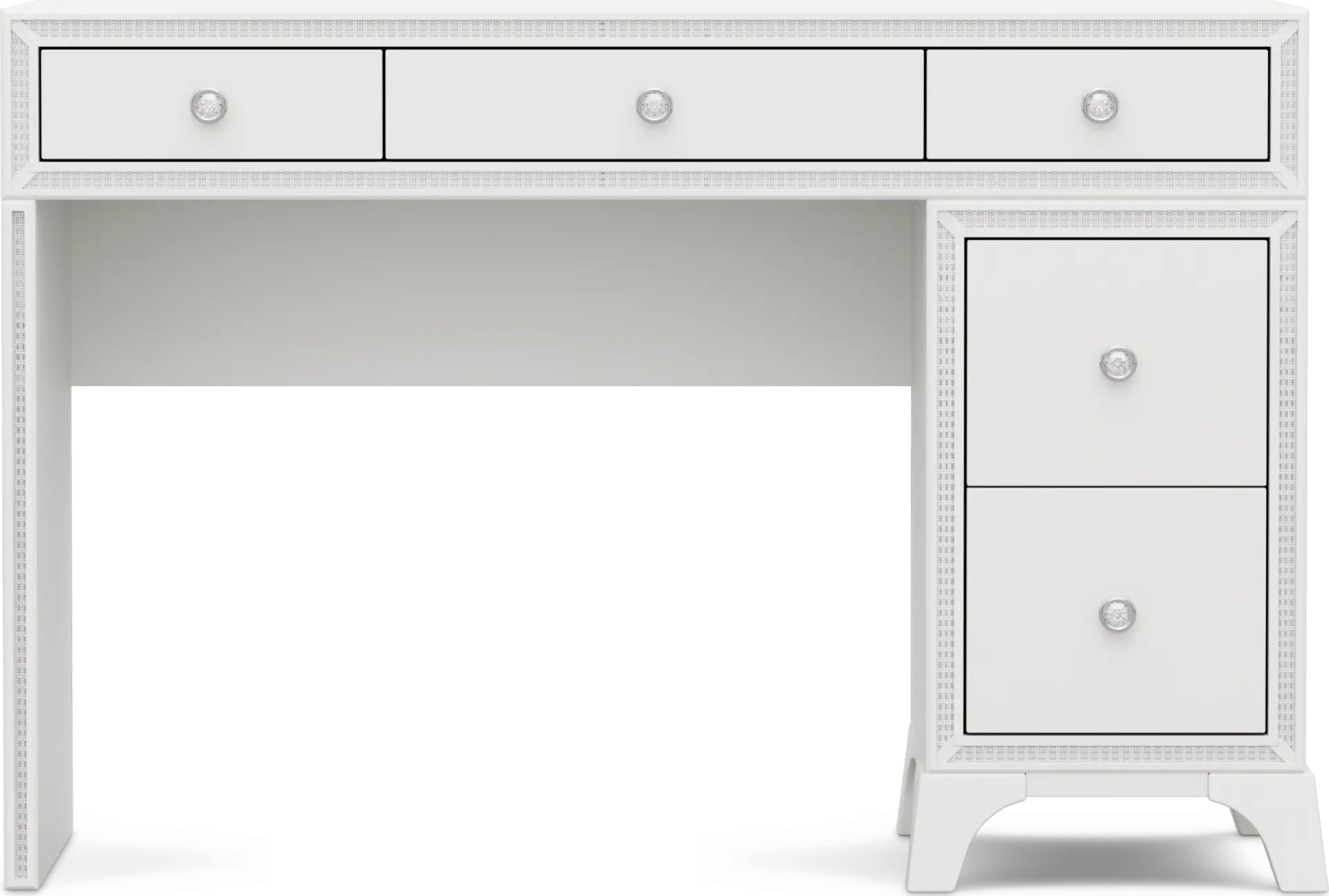 Kids Alyssa White Single Pedestal Desk