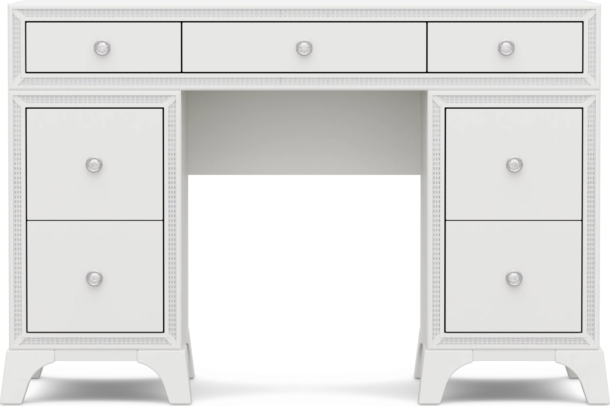 Kids Alyssa White Double Pedestal Desk - Thumbnail - Image 1