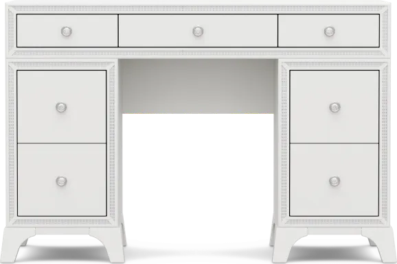 Kids Alyssa White Double Pedestal Desk