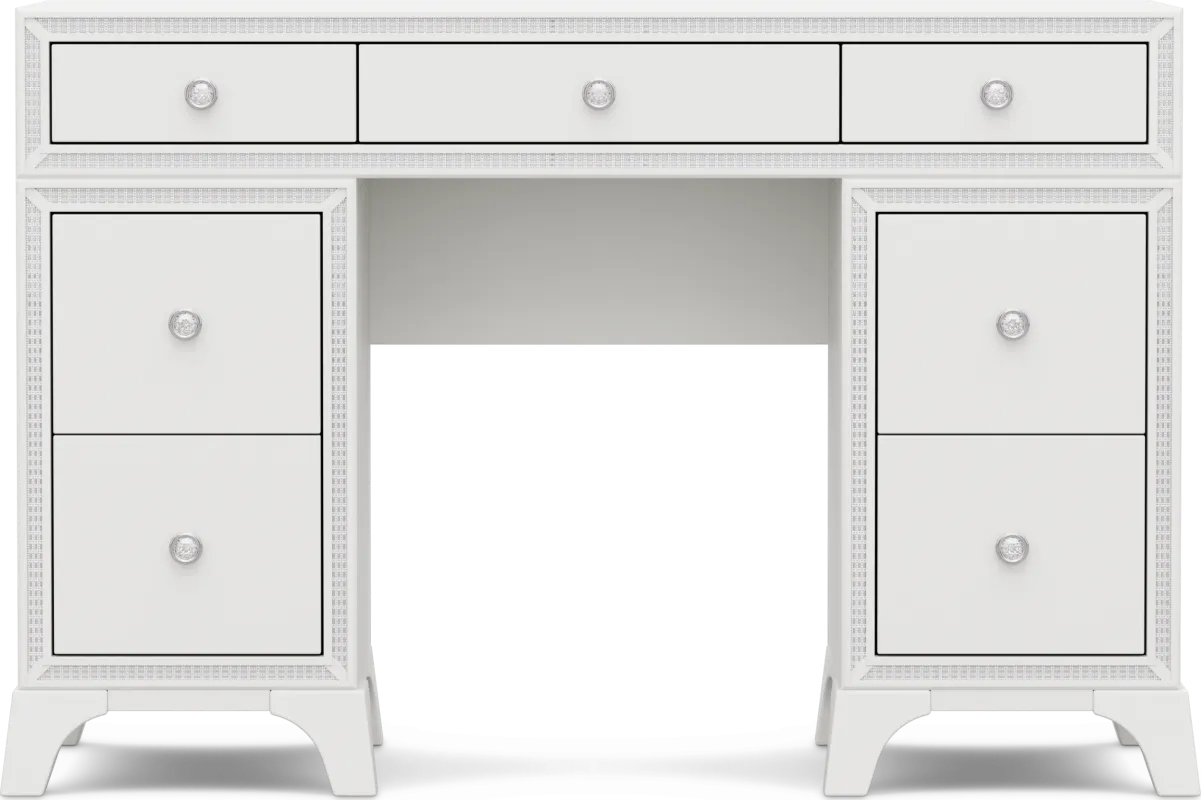 Kids Alyssa White Double Pedestal Desk