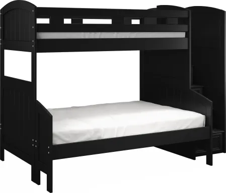 Kids Cottage Colors Black Twin/Full Step Bunk