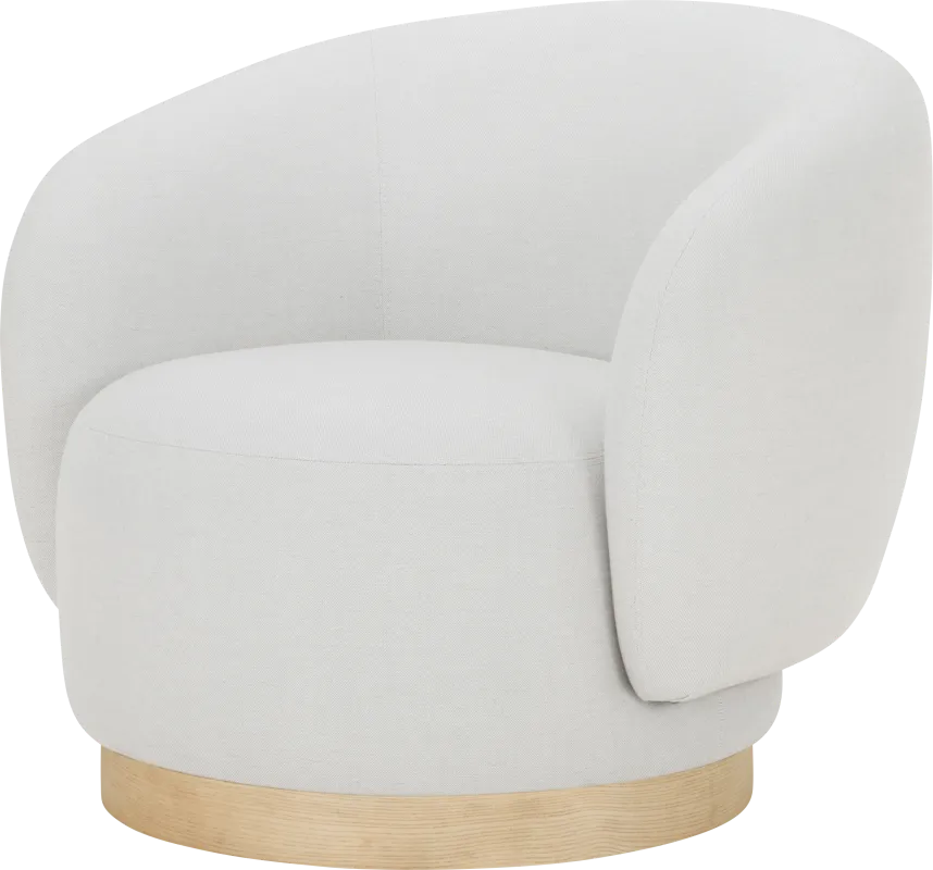 Klia II White Swivel Accent Chair