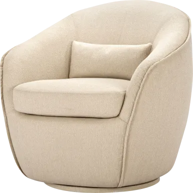 Alsoft Beige Swivel Accent Chair