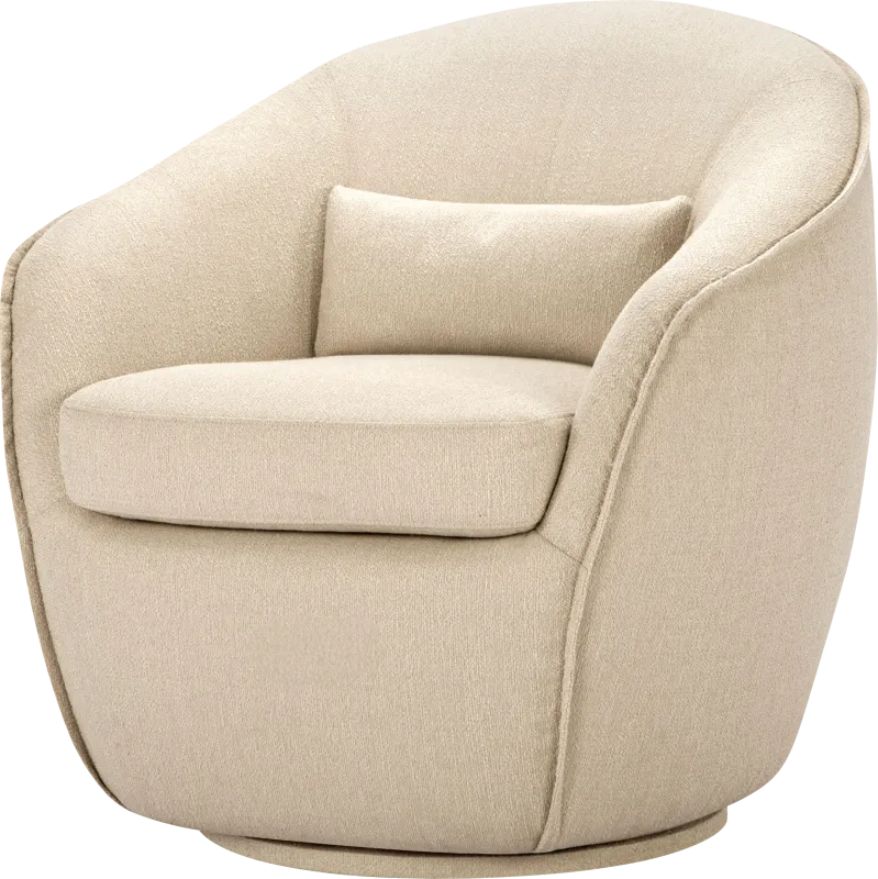Alsoft Beige Swivel Accent Chair