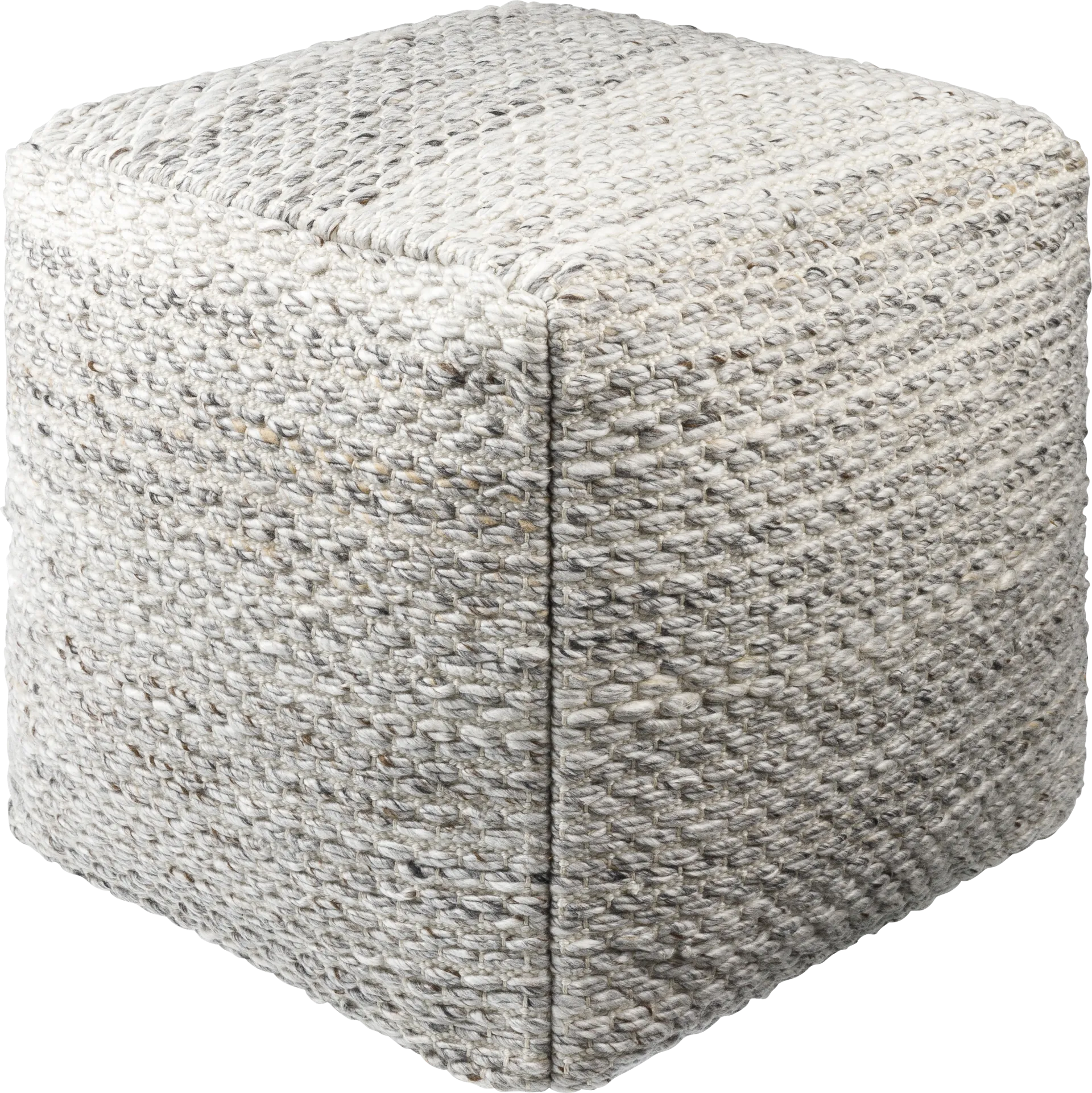 Asla Gray Pouf - Image 1
