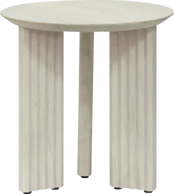 Caesh White End Table