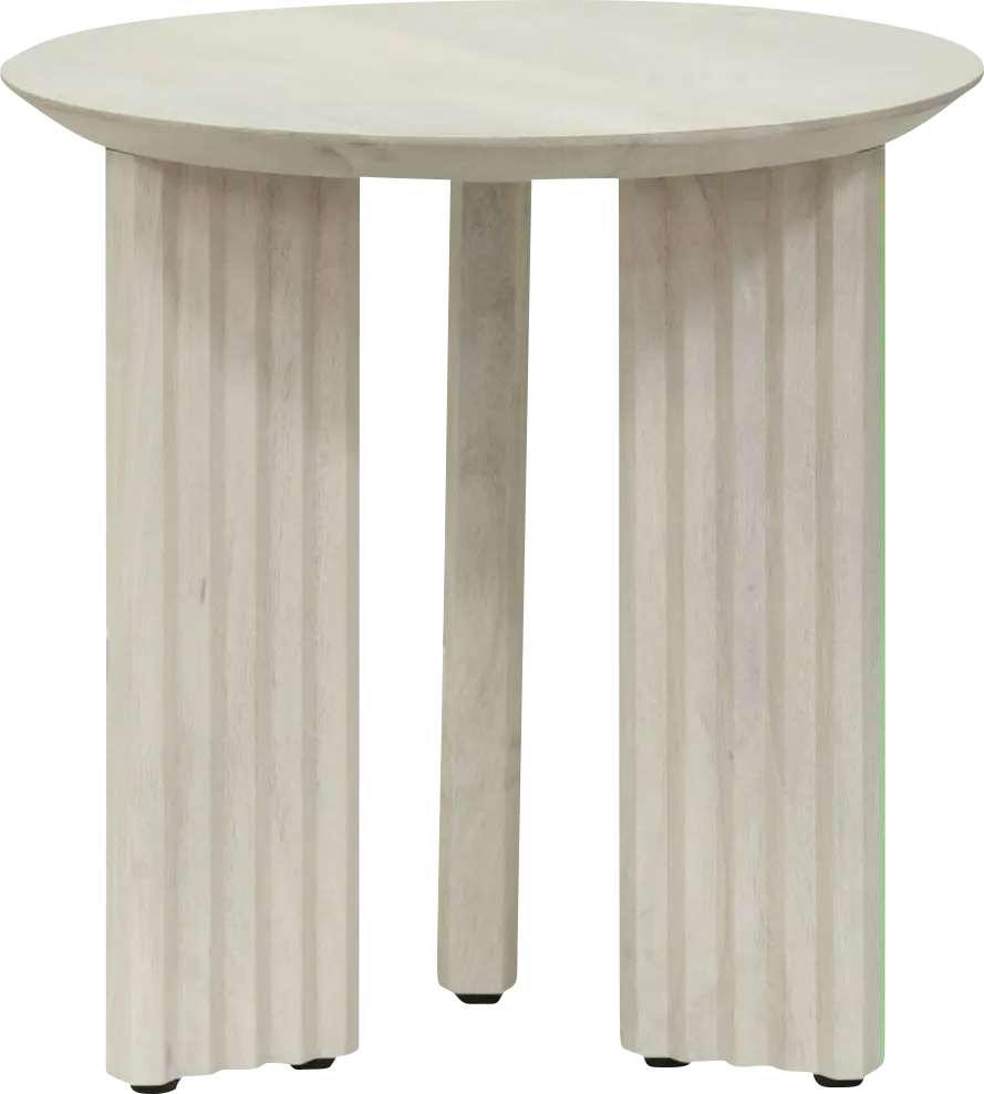 Caesh White End Table