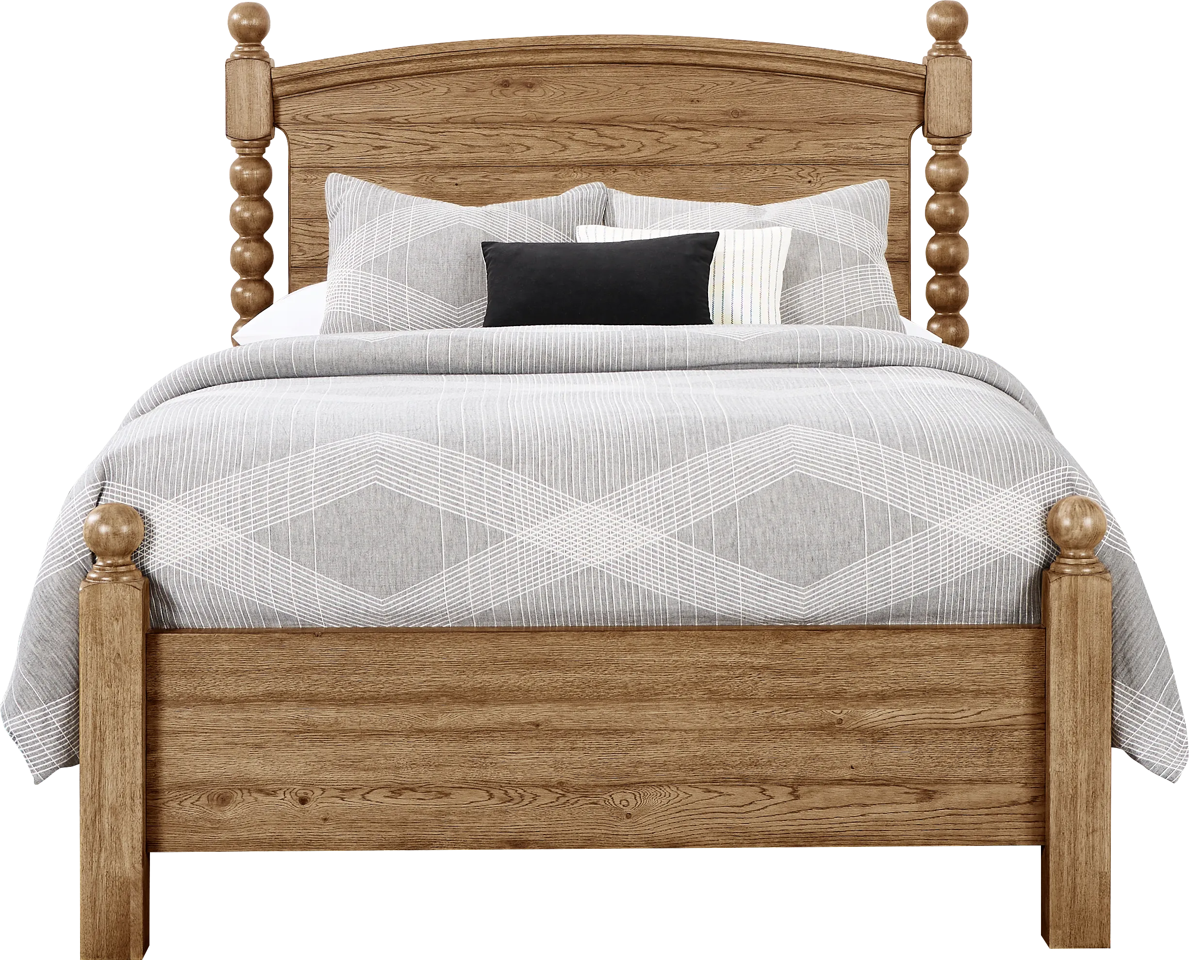 Hargrove Light Oak 5 Pc Queen Post Bedroom - Thumbnail - Image 2