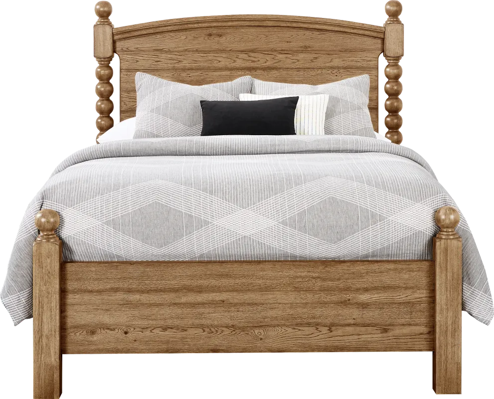 Hargrove Light Oak 3 Pc King Post Bed