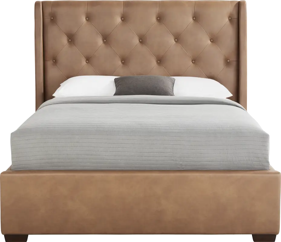 Alison II Brown 3 Pc Queen Upholstered Bed