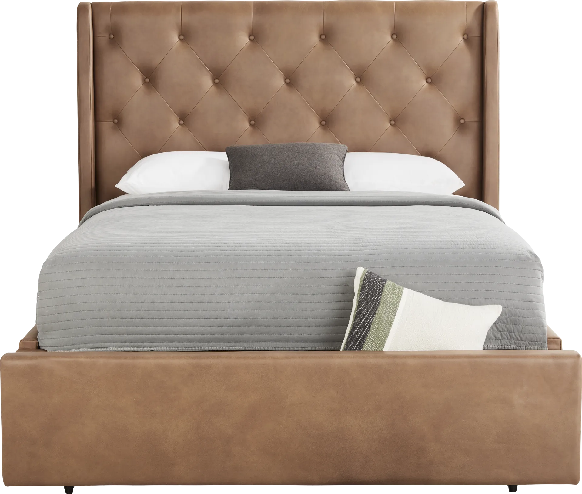 Alison II Brown 3 Pc Queen Upholstered Storage Bed - Image 1