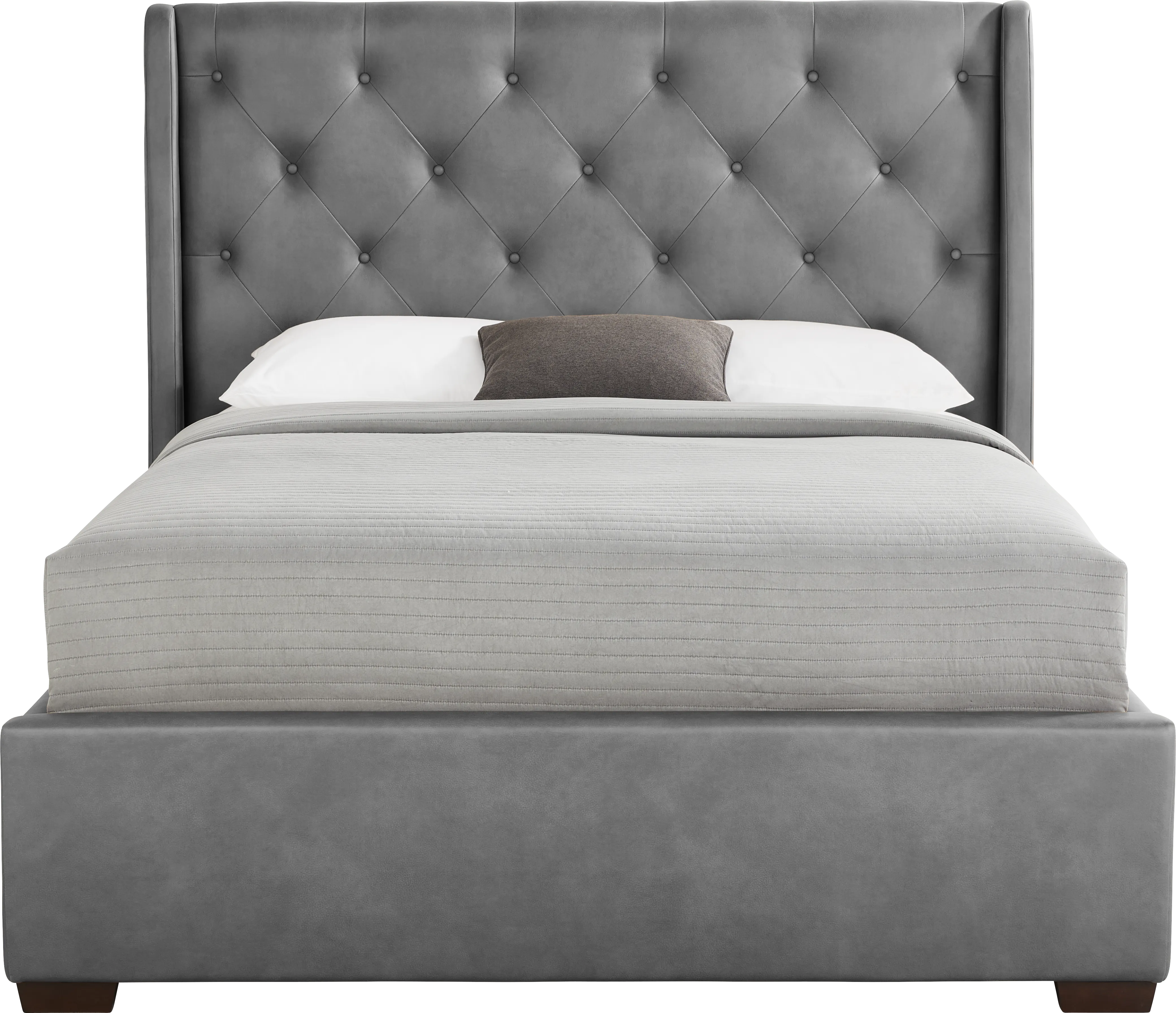 Alison II Gray 3 Pc King Upholstered Bed - Thumbnail - Image 1