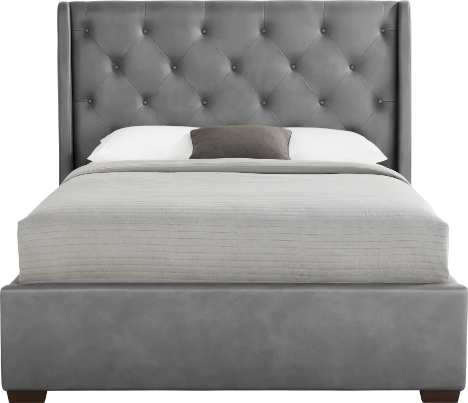Alison II Gray 3 Pc Queen Upholstered Bed
