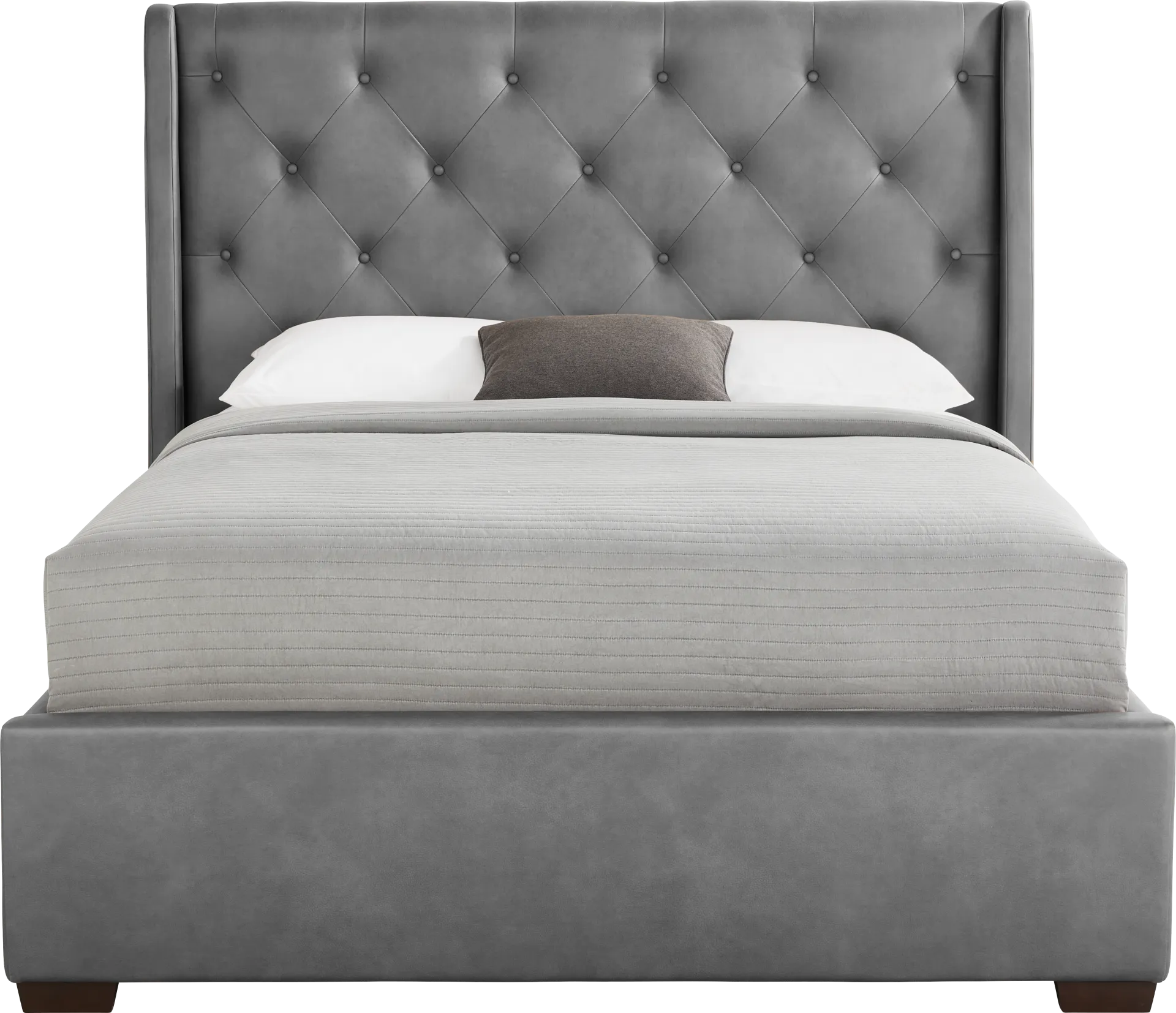 Alison II Gray 3 Pc King Upholstered Bed - Image 1