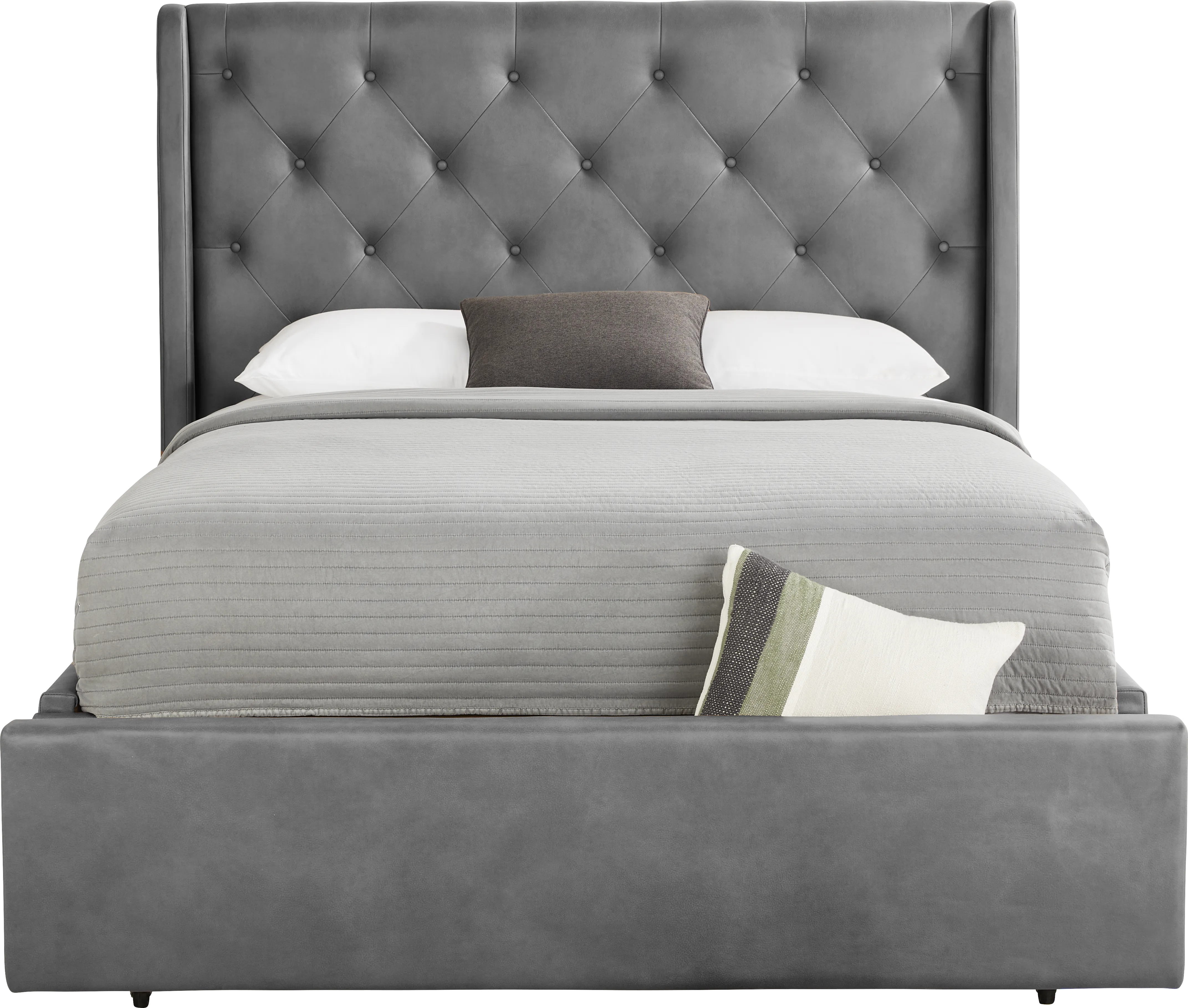 Alison II Gray 3 Pc King Upholstered Storage Bed - Thumbnail - Image 1
