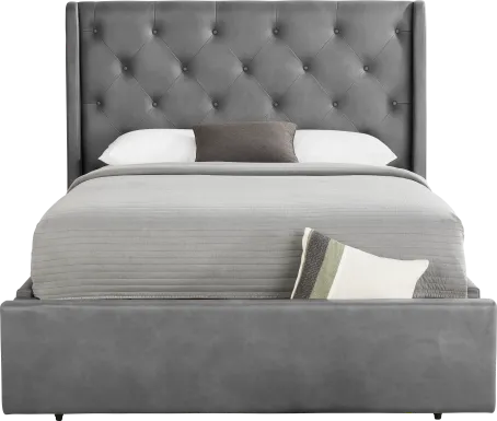 Alison II Gray 3 Pc King Upholstered Storage Bed