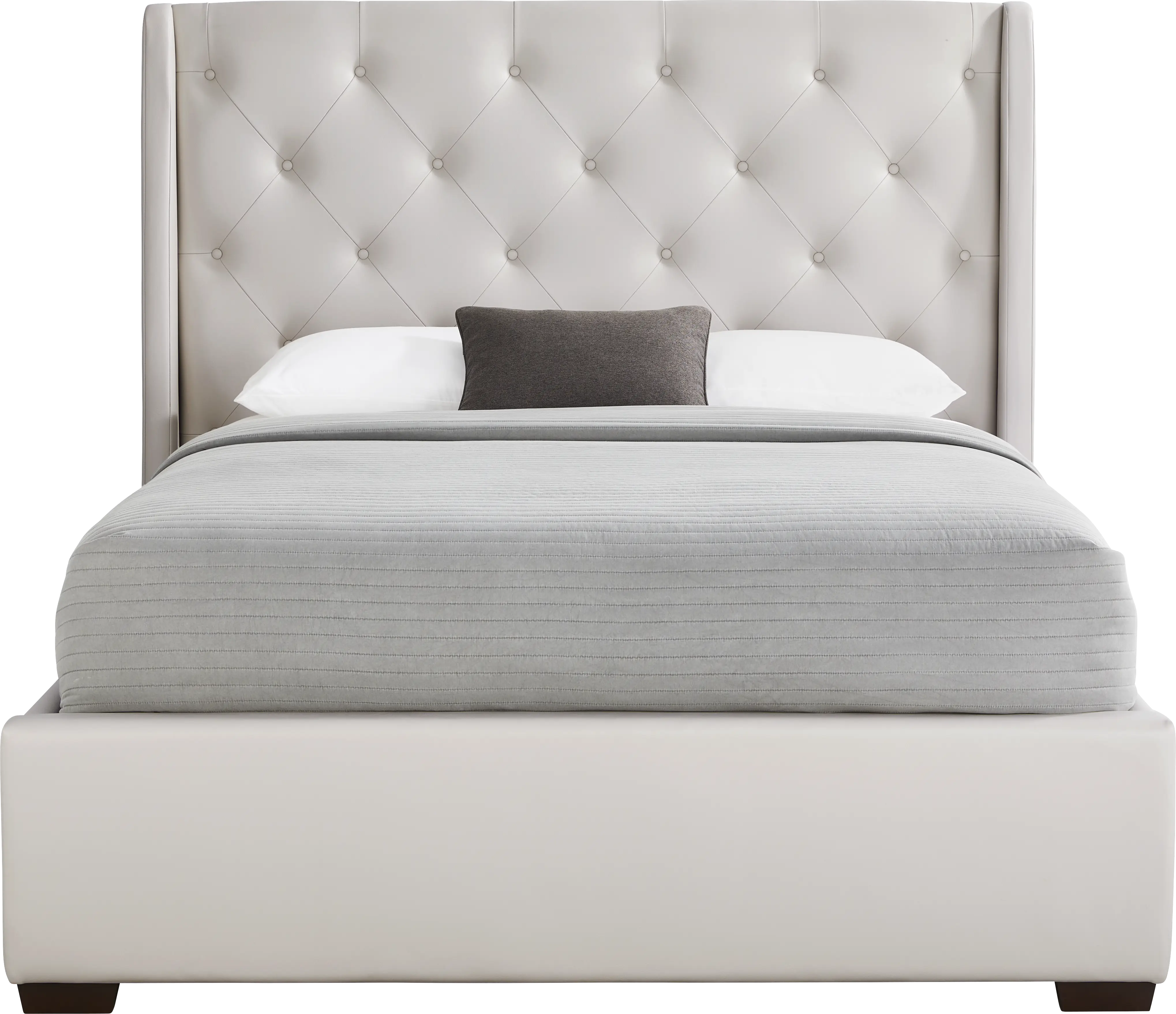 Alison II Light Gray 3 Pc Queen Upholstered Bed - Thumbnail - Image 1