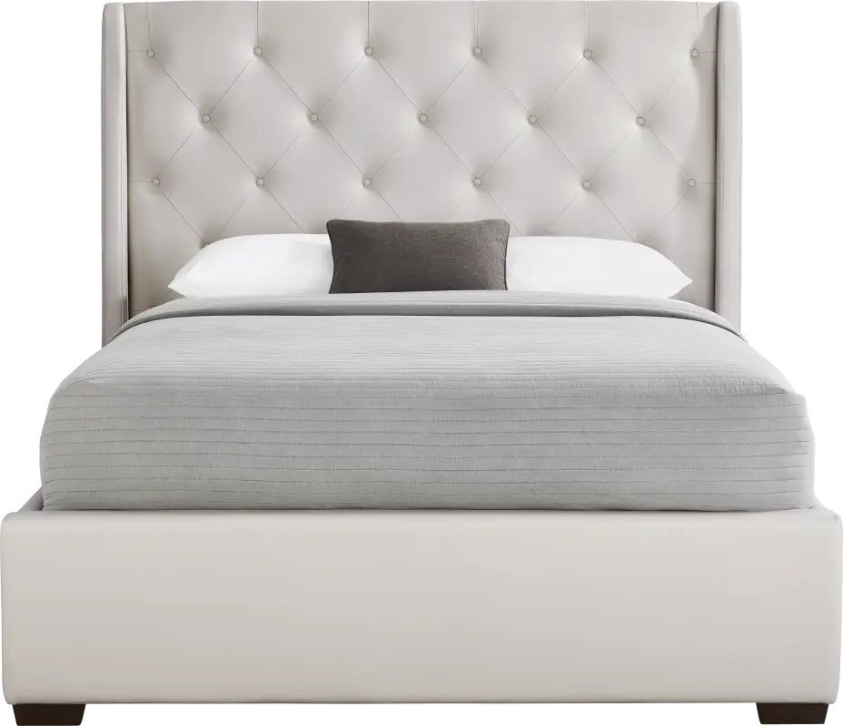 Alison II Light Gray 3 Pc Queen Upholstered Bed