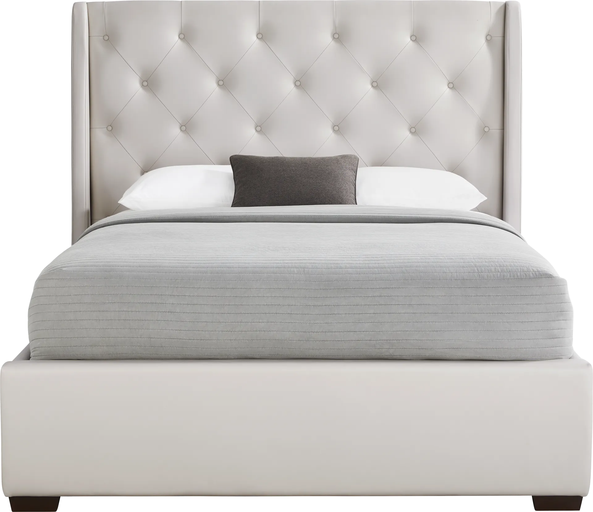 Alison II Light Gray 3 Pc Queen Upholstered Bed - Image 1