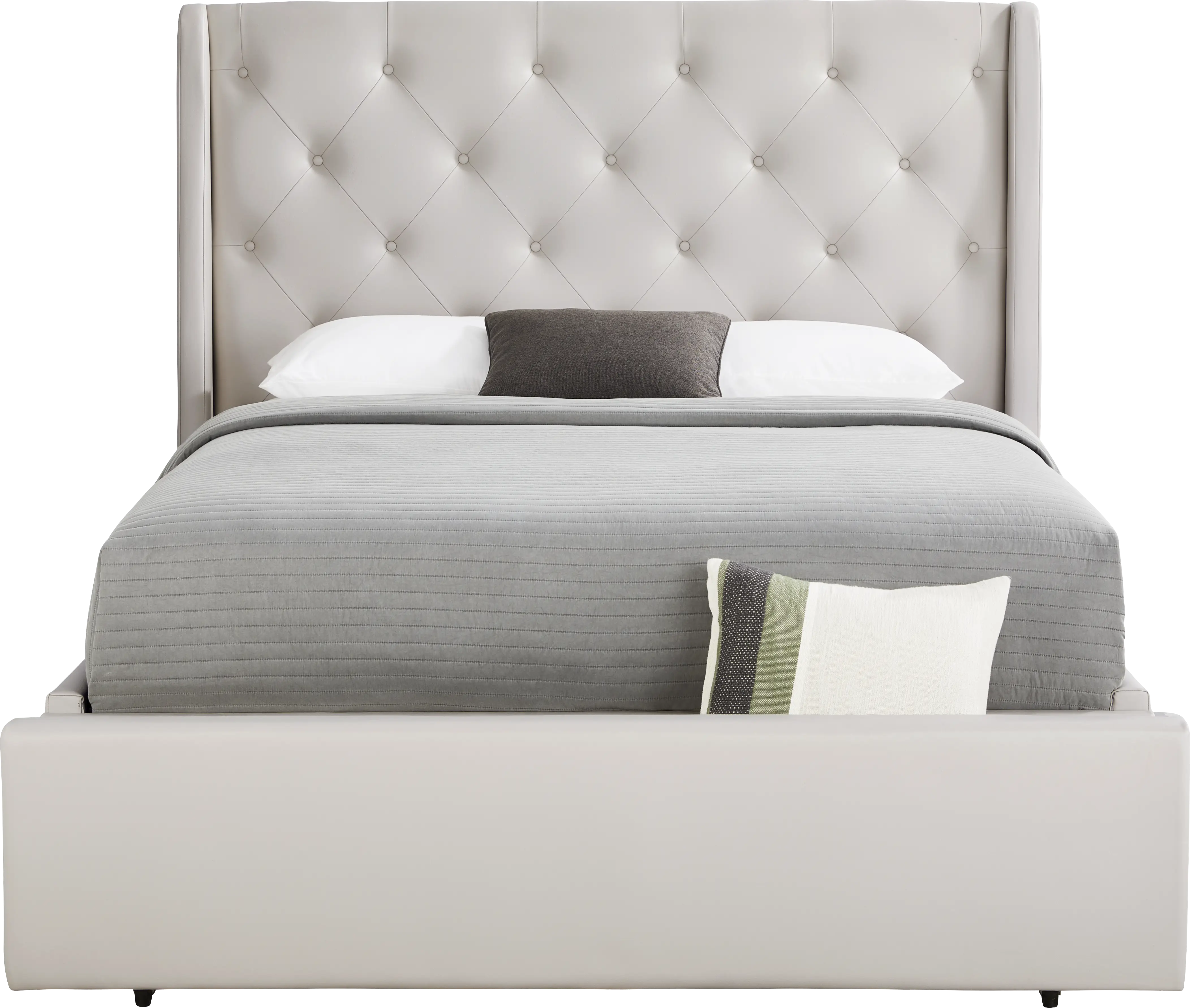 Alison II Light Gray 3 Pc King Upholstered Storage Bed - Thumbnail - Image 1