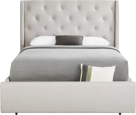 Alison II Light Gray 3 Pc King Upholstered Storage Bed