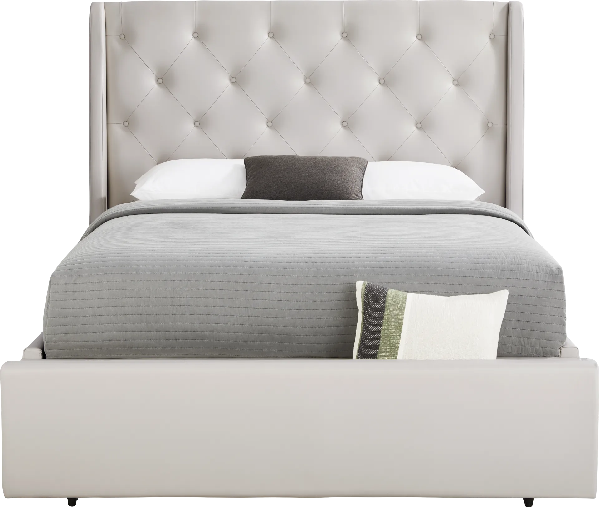 Alison II Light Gray 3 Pc King Upholstered Storage Bed - Image 1
