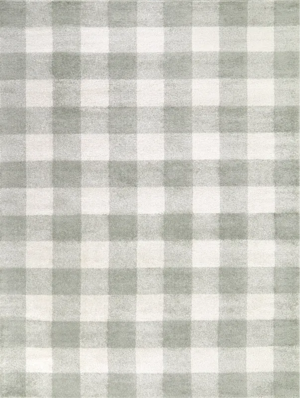 Kids Gingham Sage 5'3 x 7' Rug