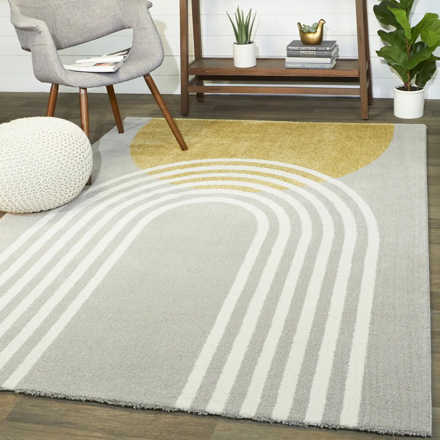 Kids Moon Door Light Gray 5'3 x 7' Rug - Image 2