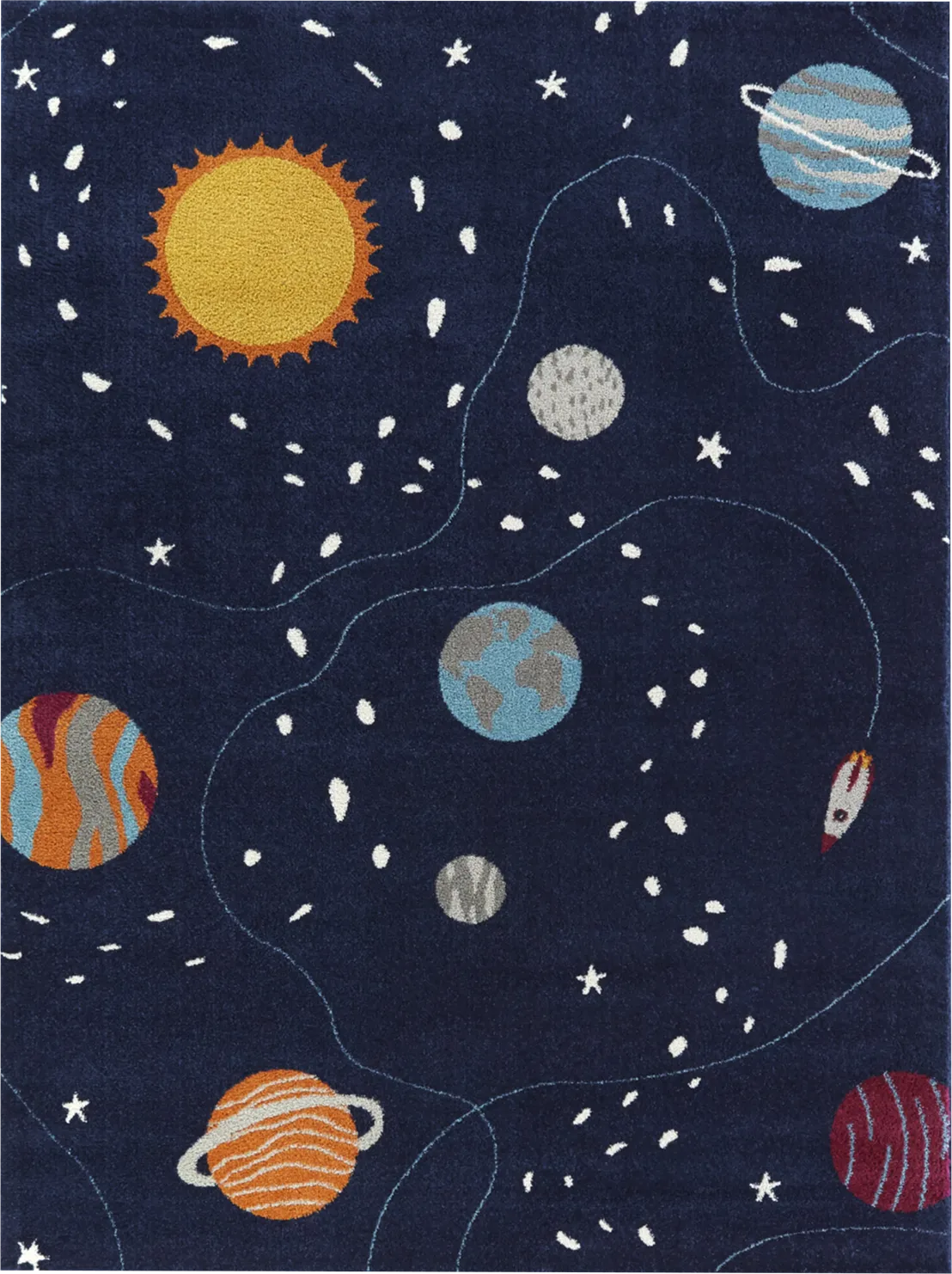 Kids Astro Navy 5'3 x 7' Rug - Image 1