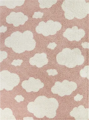 Kids Fluffy Skies Pink 5'3 x 7' Rug