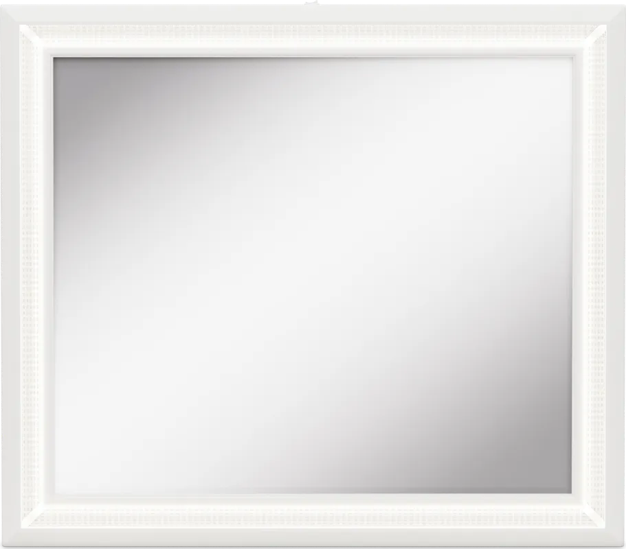 Kids Alyssa White Large Sparkle Mirror