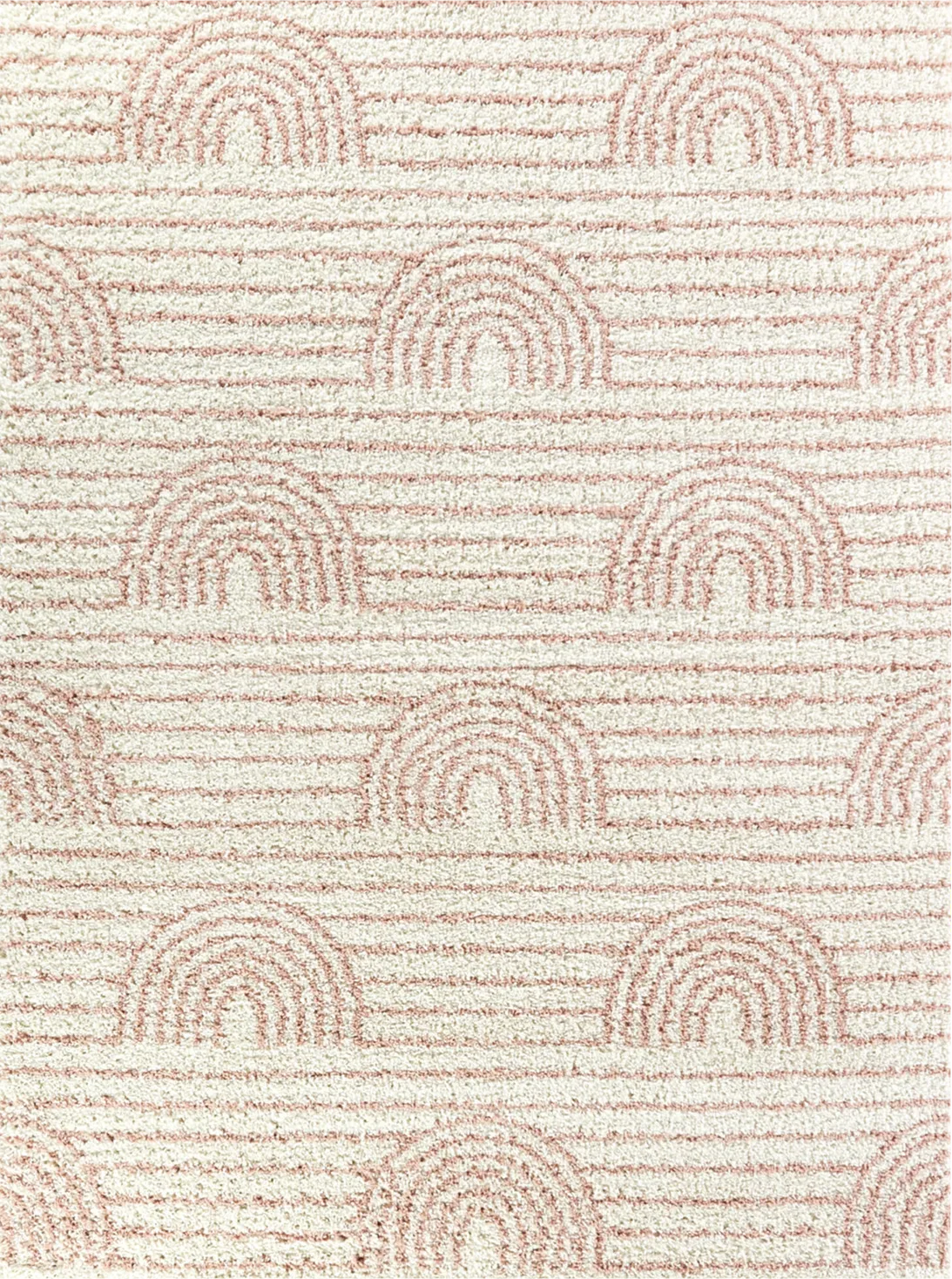 Kids Rosy Rainbow Pink 5'3 x 7' Rug - Image 1