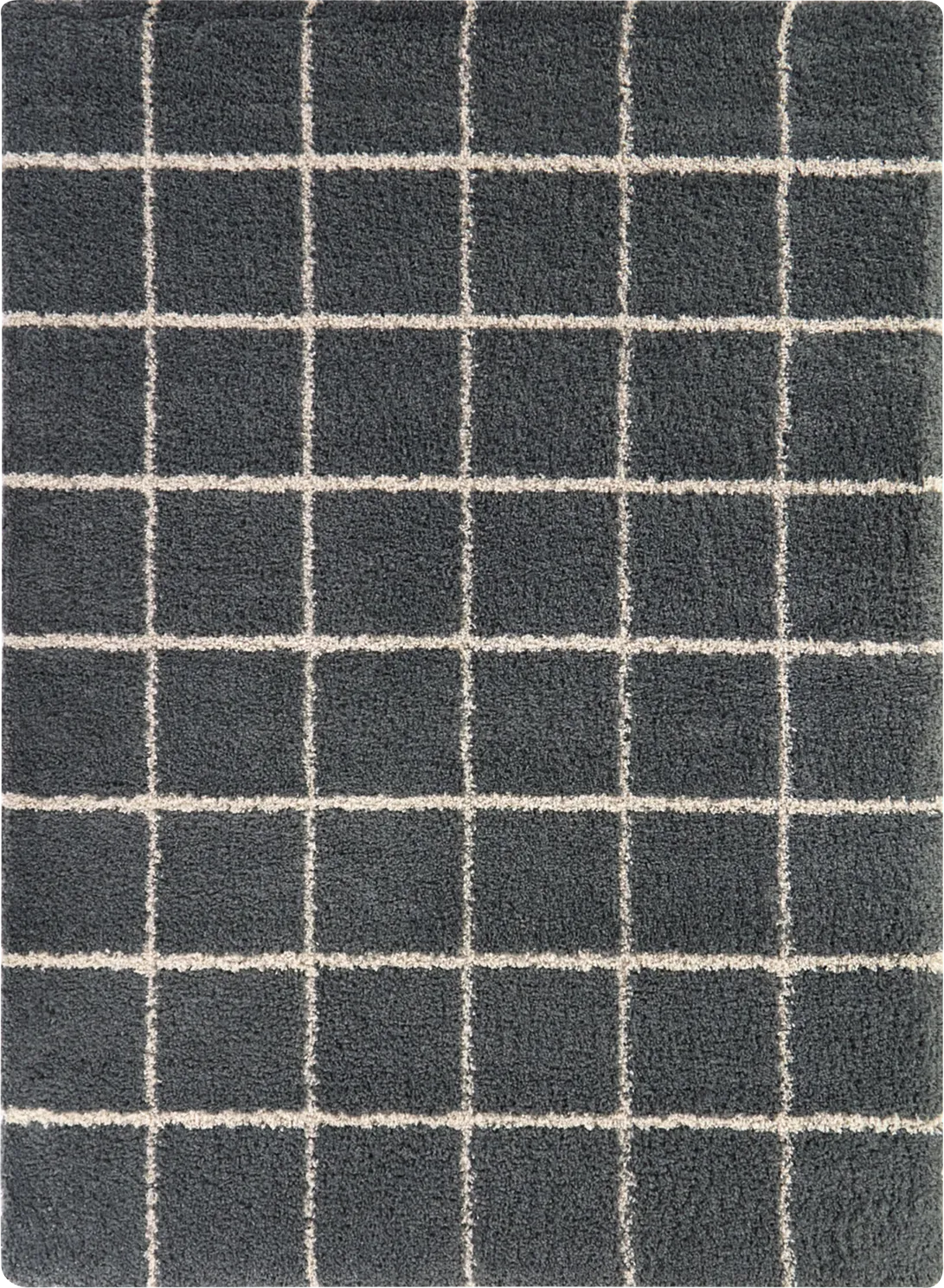 Kids Slatecheck Charcoal 5'3 x 7' Rug - Thumbnail - Image 1