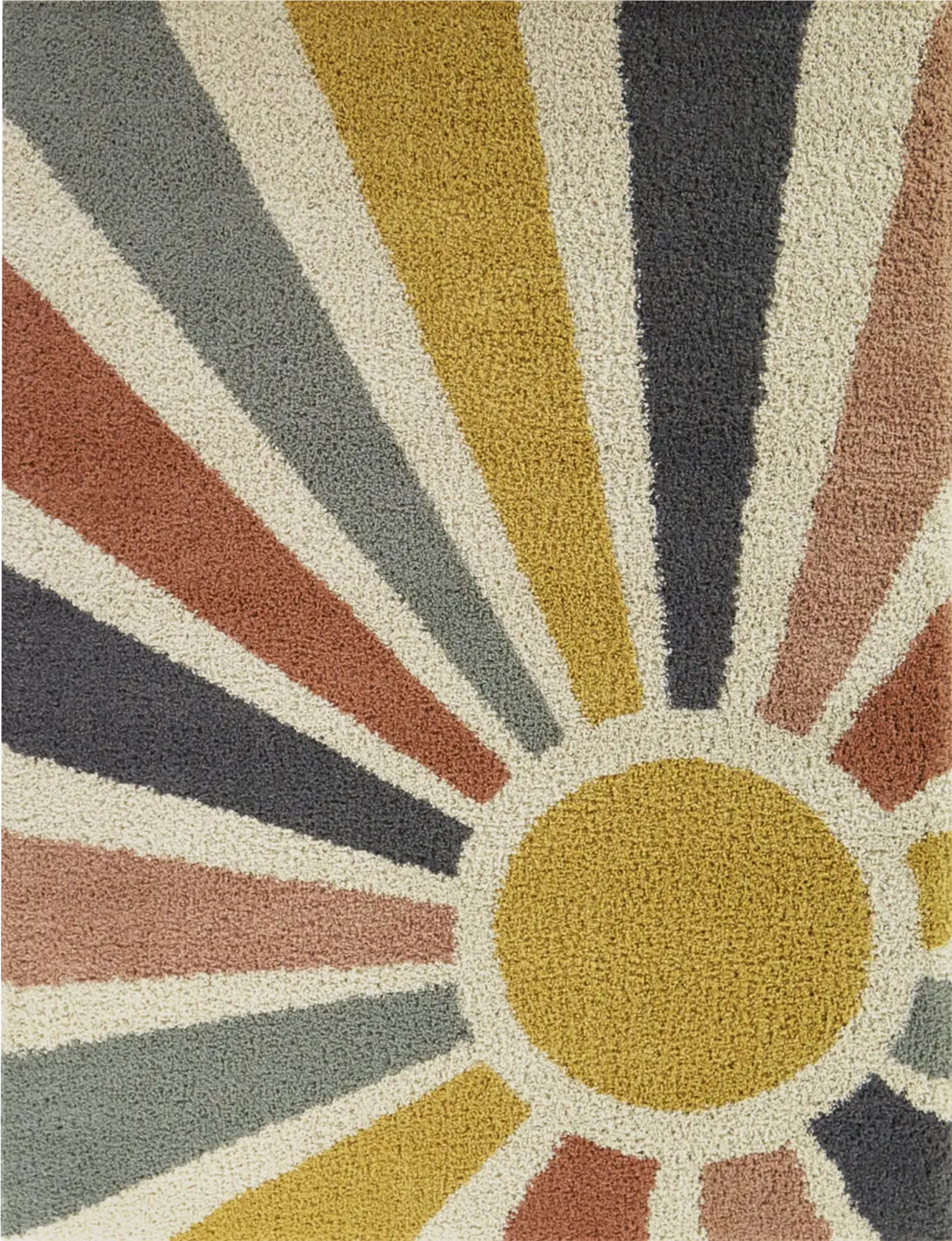 Kids Festival Sun White 5'3 x 7' Rug