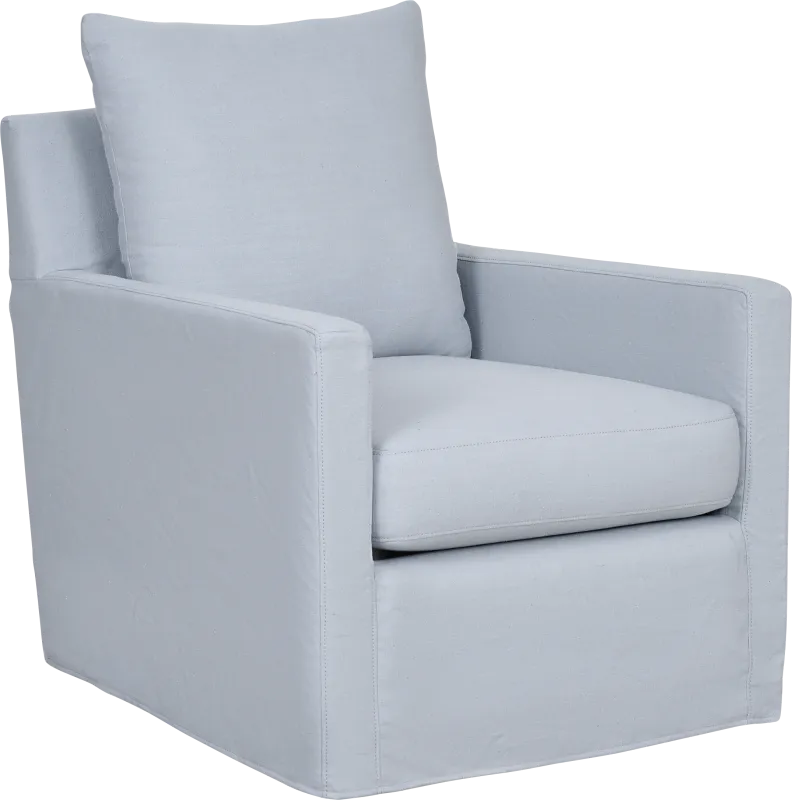 Mary Lou Blue Slipcover Swivel Glider