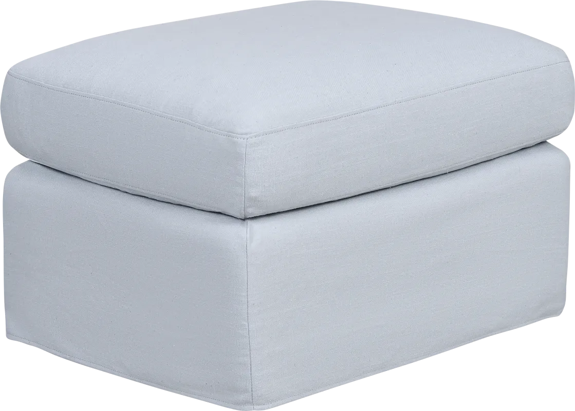 Mary Lou Blue Slipcover Glider Ottoman