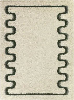 Kids Retro Groove Cream 5'3 x 7' Rug