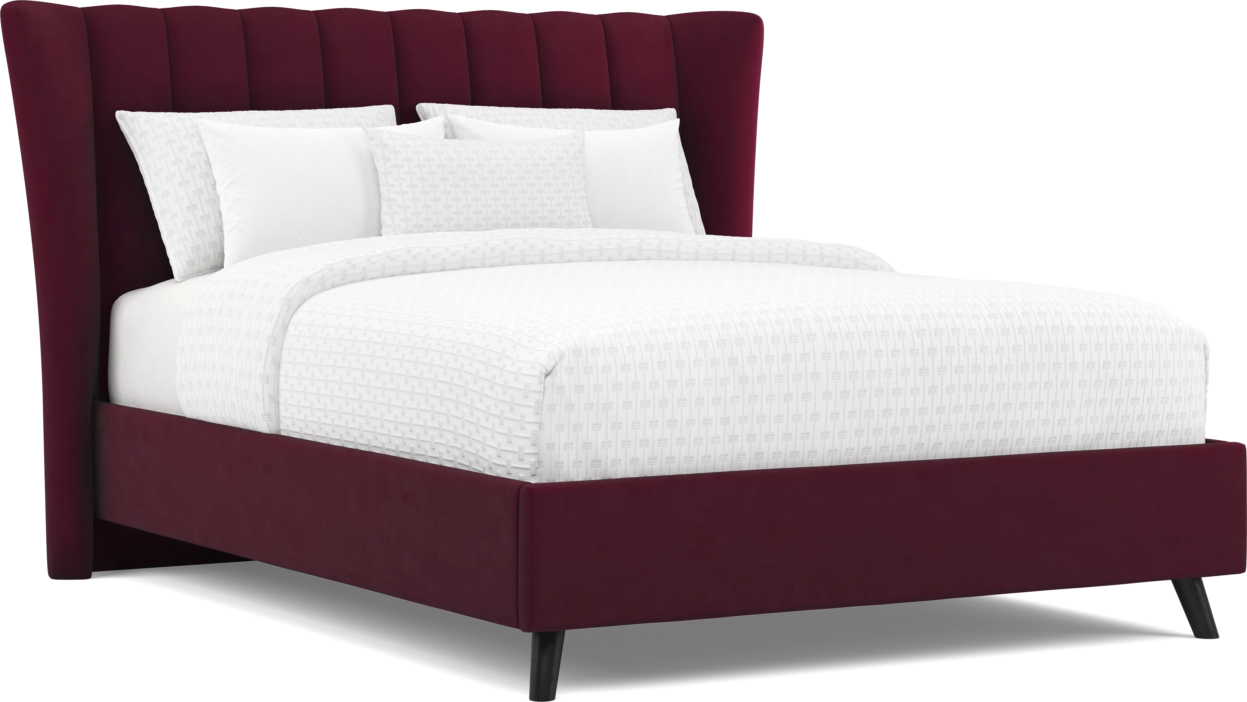 Nanton Park Red 3 Pc King Upholstered Bed - Thumbnail - Image 1