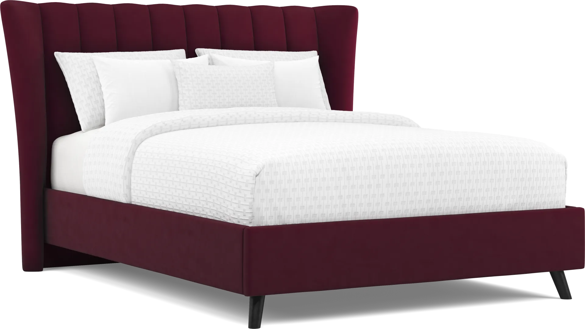 Nanton Park Red 3 Pc King Upholstered Bed - Image 1